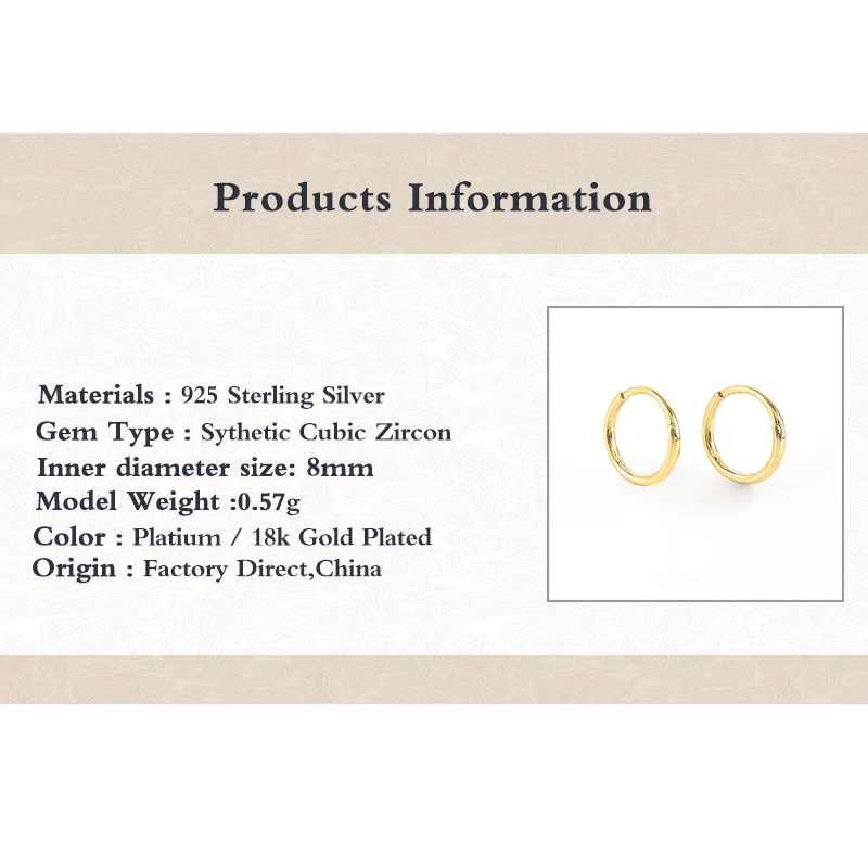

GS 925 Sterling Silver White Zircon Star Flower Cartilage Hoop Earrings For Women Circle Piercing Pendientes Ear Bone Buckle