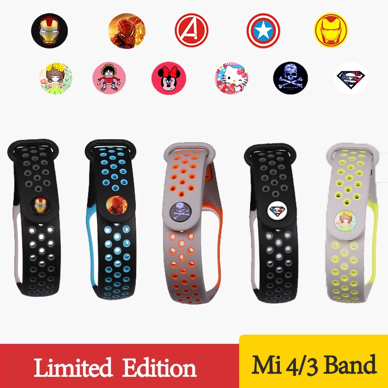 Спортивный ремешок для Mi Band 3 4 Xiaomi mi band спортивный силиконовый браслет band3