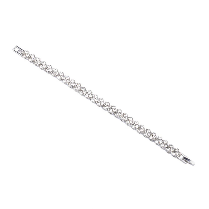 

Women Silver Color Bracelet For Female Crystal Heart Charm Bracelet Women Bridal Wedding Luxury Jewelry Gift