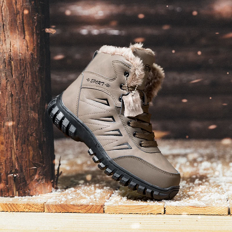 Мужская обувь из натуральной кожи для пеших прогулок ботинки альпинизма зимние