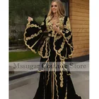 Традиционное бархатное платье для выпускного вечера, вечерние платья с расклешенными рукавами и аппликацией, с разрезом, албанское платье, 2021