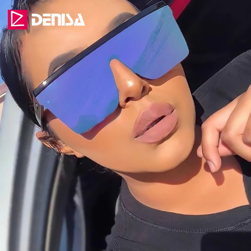 Модные большие квадратные солнцезащитные очки DENISA для женщин негабаритные