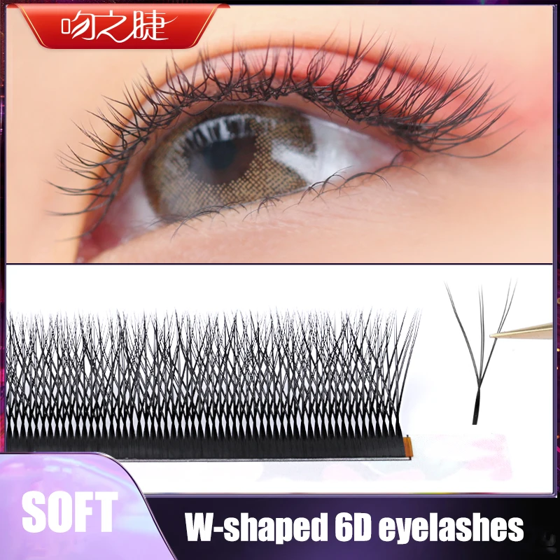 

W-образные ресницы для наращивания 3D готовые объемные ресницы W Style YY ресницы удобные новые натуральные Объемные Накладные ресницы Мягкие пл...