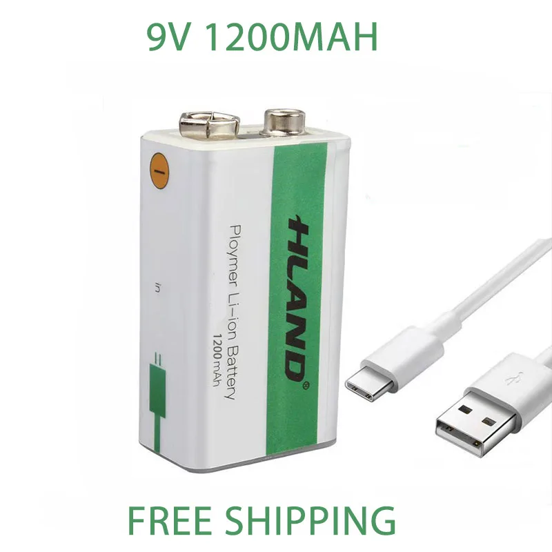 2021 new USB cycle charging battery 9V 1200mAH is suitable for camera and other series of electronic products+USB cable | Электроника