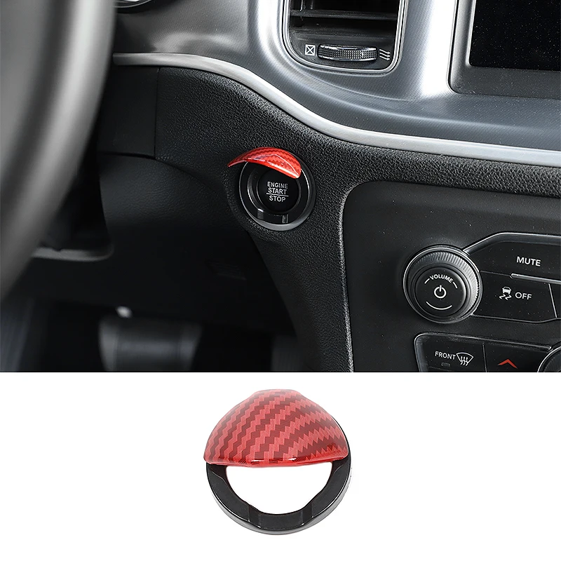 

TESIN Car Engine Start Stop Switch Button Cover For Dodge Charger 2015+ Interior Mouldings Accessories For Dodge Charger