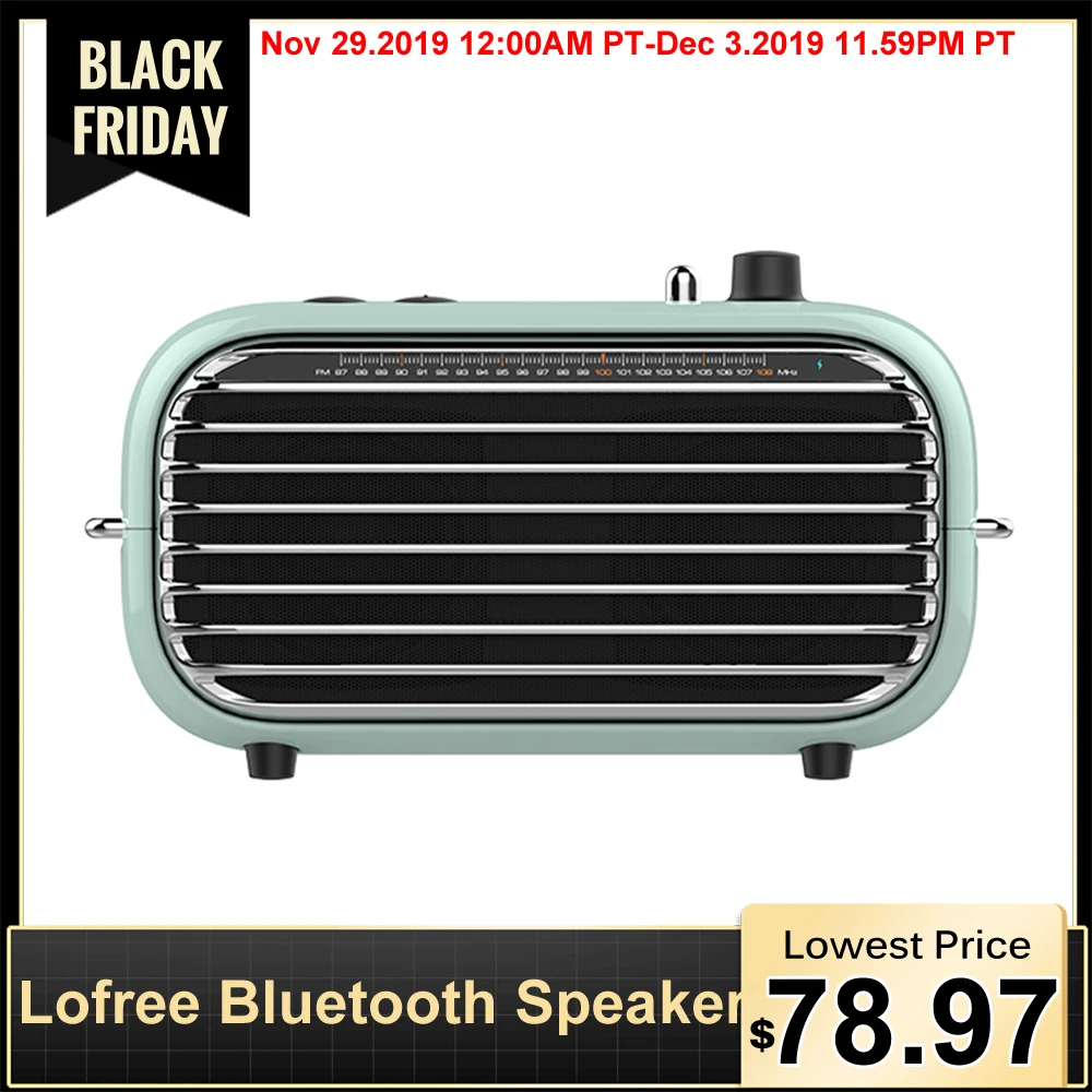Xiaomi Lofree Bluetooth динамик ретро портативный беспроводной динамик fm-радио Soundbox бас динамик s аудио плеер музыкальный усилитель