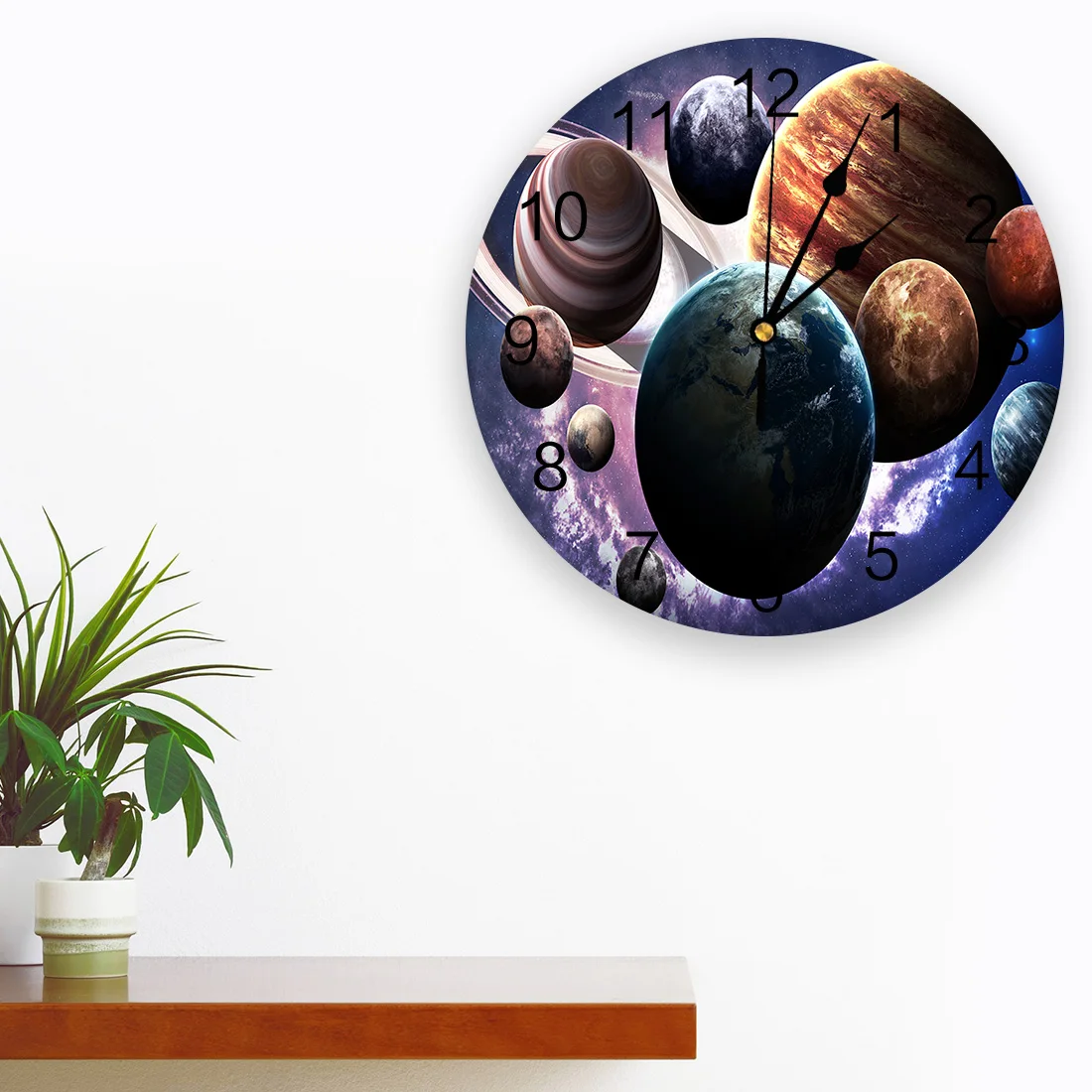 Настенные 3d-часы с изображением планеты краткие украшения для гостиной и кухни в