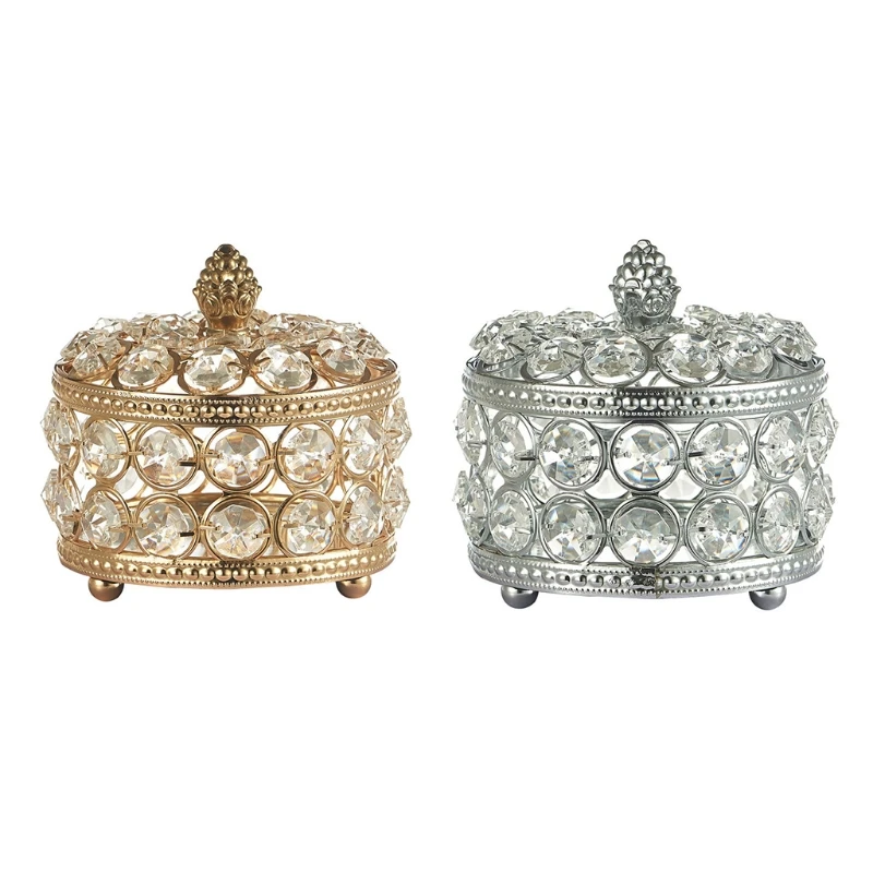 

Crystal glass Jewelry storage Box case for Necklace Earring ring Organizer