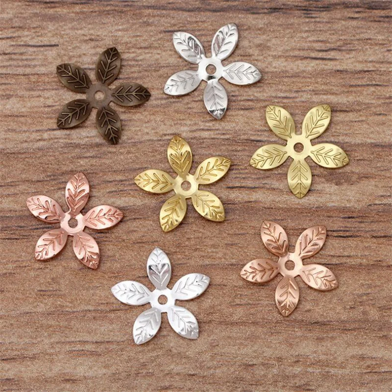 

SIXTY TOWFISH 200 Pieces DIY Jewelry Accessories 15mm Copper Flower Materials Filigree Flower Slice Charms Spacer base makings