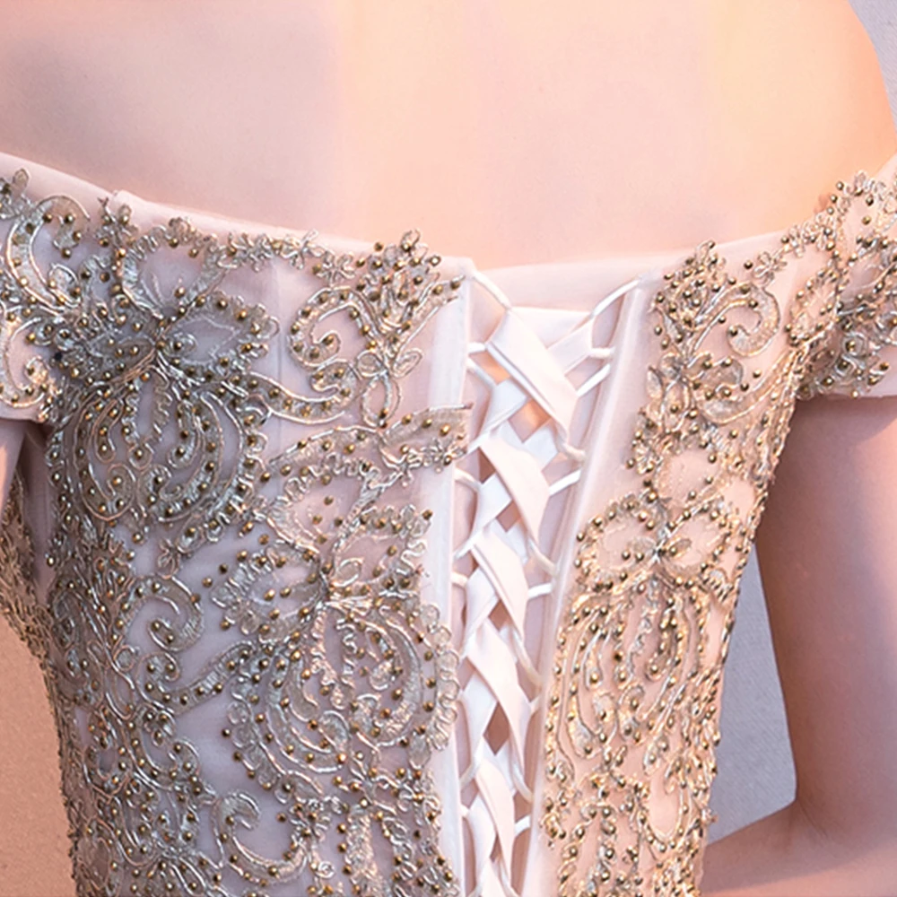 Женское вечернее платье элегантное с вырезом лодочкой вышивкой и блестками