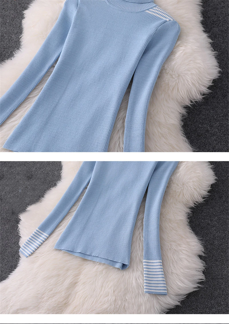 Женский дизайнерский трикотажный свитер и юбка комплект из двух предметов топ с