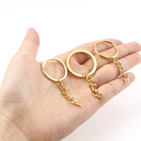 30pcs simple style diy making key chains key ring keychain round split golden color keyrings keychain jewelry making wholesale