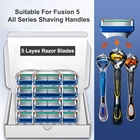 Для мужчин, бритвенные лезвия подходит Gillette Fusion5 Proglide бритвы 5 Слои Нержавеющаясталь ручной Безопасность Сменные бритвенные лезвия головки
