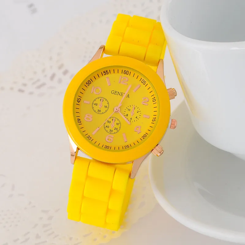 

Fashion Unisex Quartz watch men women Analog wristwatches outdoor Sports Watches Rose Gold Silicone strap Watches montre femme