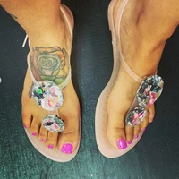 pink women sandal 2020 summer explosion diamond sandals female crystal slippers jelly shoes flat with fashion beach shoes