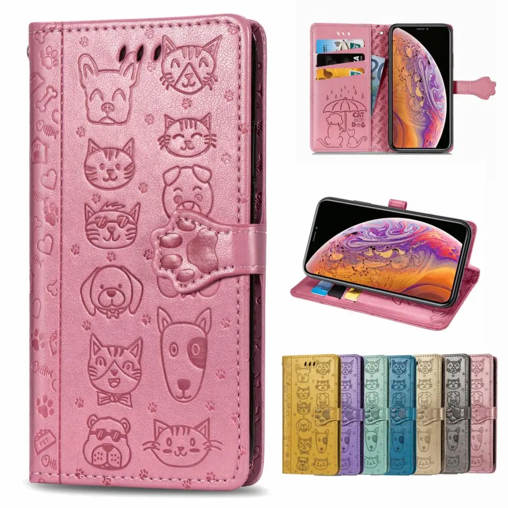 Чехол-книжка из искусственной кожи с милым котенком для Huawei P30 Plus защитный чехол