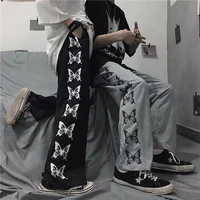 butterfly printed wide leg pants womens sports sweatpants harajuku joggers spring autumn ins streetwear loose casual trousers