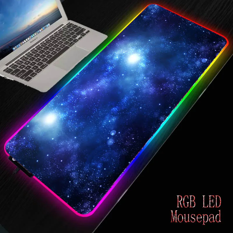 

MRGBEST Extra Large Gaming Mouse Pad RGB Space Stars Computer Mousepad Gamer Anti-slip Natural Rubber Anime Mouse Pad Desk Mat