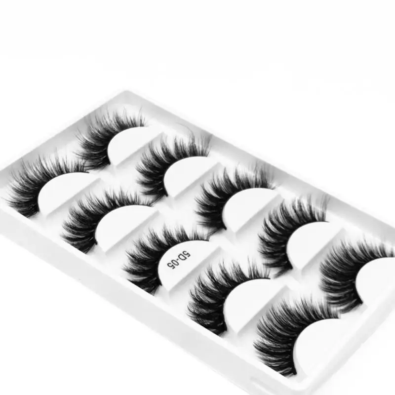 

Short Cross 3D False Eyelashes Natural Soft Black Mink Hair Eye Lashes Makeup Tools Women Fake Eyelashes 5 Pair