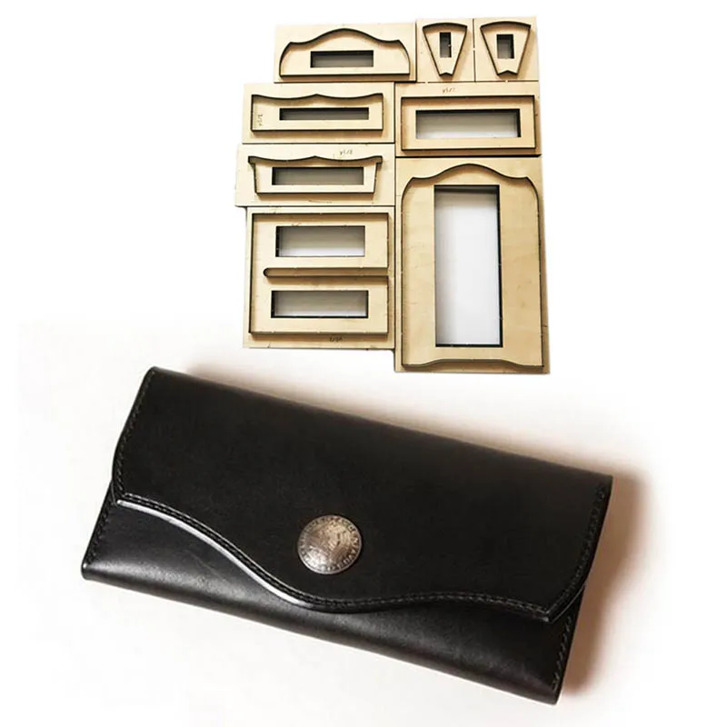 Японский стальной деревянный длинный Стильный чехол бумажник с застежкой