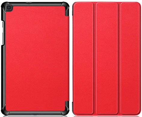 PC-Red Ультратонкий чехол для Samsung Galaxy Tab A 8,0 SM-T290 SM-T295 SM-T297 8 дюймов cмарт-чехол для планшета PU кожаный чехол+ пленка+ ручка - Цвет: PC-Red