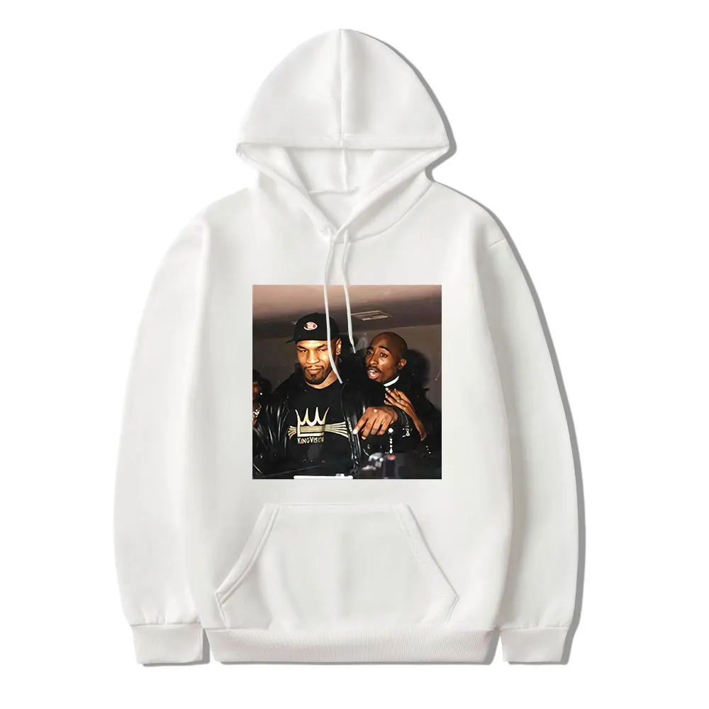 Толстовка мужская из чистого хлопка худи с принтом боксерские легенды Майк Шакур