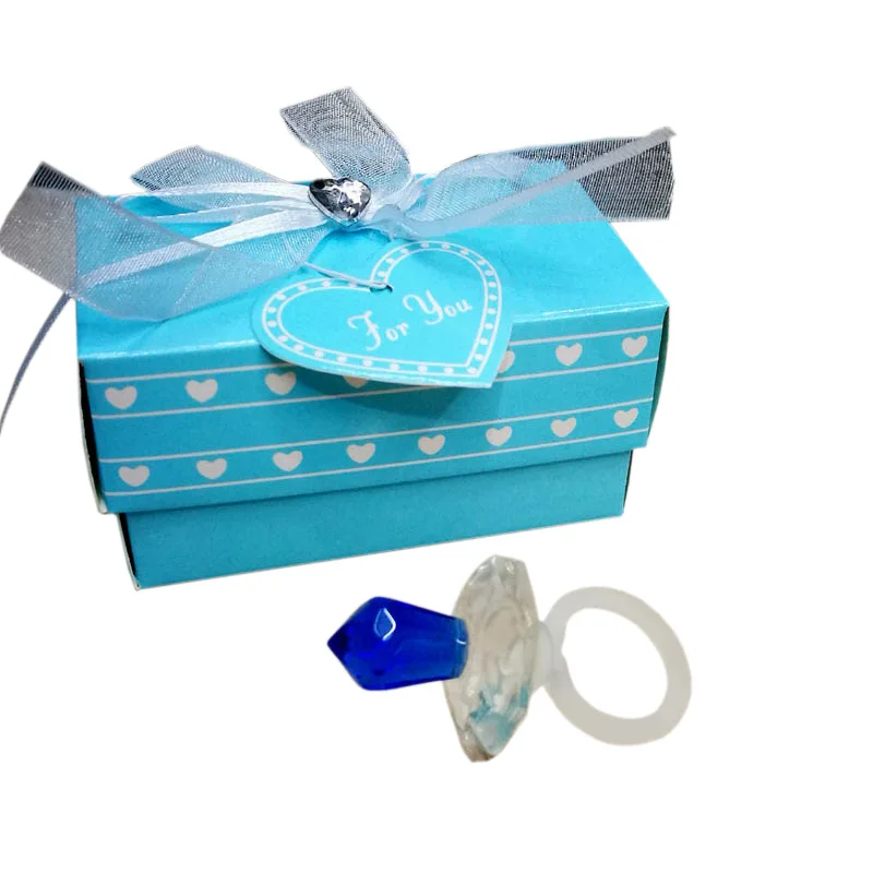 100pcs/lot crystal gift of Crystal blue /pink pacifier Baby Shower favors Christening gifts | Дом и сад