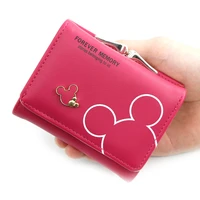 disney mickey mouse woman bag pu fashion cute wallet designer coin purse hasp sweet credit card holder women short wallet