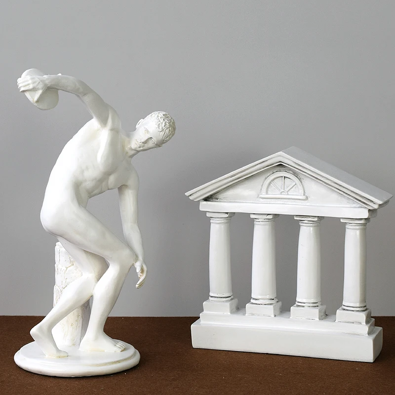

EUROPEAN DISCUS SPORTS SCULPTURE HOME ARTWORK DECORATION ABSTRACT FIGURES STATUE CREATIVE MODEL ORNAMENTS FIGURINES FURNISHINGS
