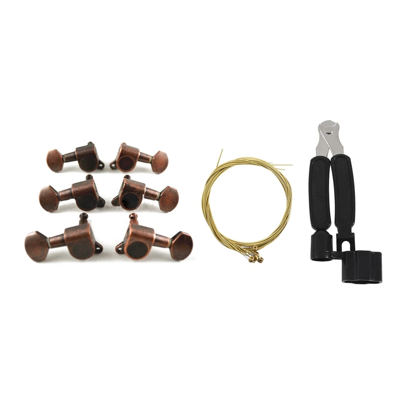 

Copper Guitar Tuning Pegs Tuners Machine Head 3L+3R & 3 in 1 Guitar String Winder Cutter Bridge Pin Puller
