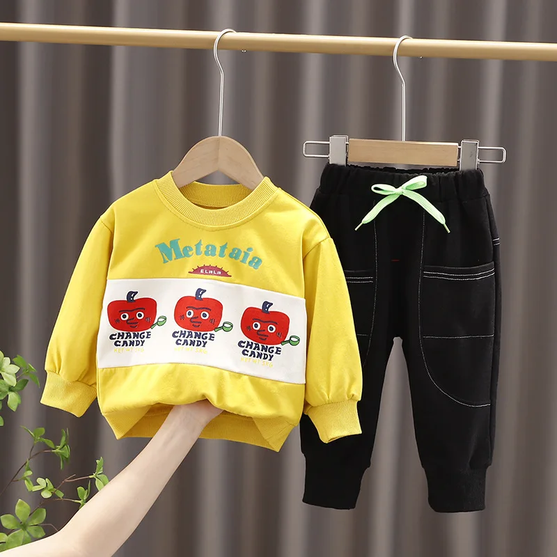 

Baby Girls Boys Clothing Sets 2021 Spring Autumn Fashion Children Letter Cartoon T Shirt Pants Toddler Infant Kids Clothes