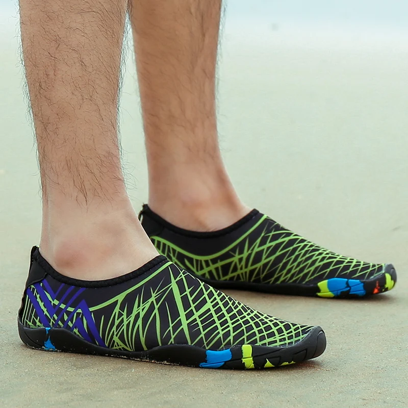 

Mens Womens Water Sports Shoes Quick-Dry Lightweight Barefoot for Swimming Diving Surf Aqua Pool Beach Jogging Trip Green Large