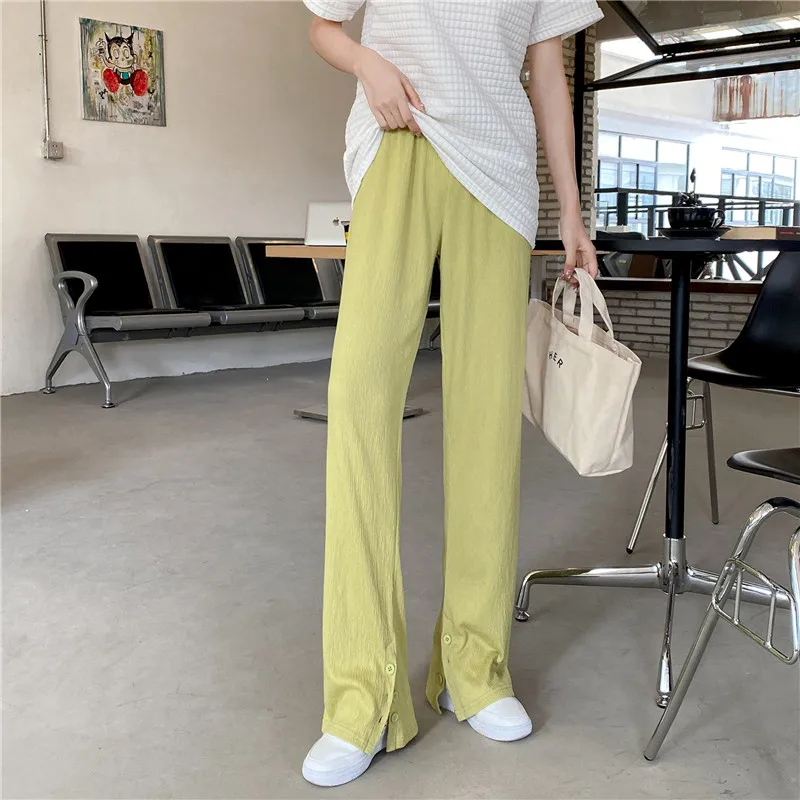 

Женские универсальные базовые летние брюки в стиле бойфренд минималистичные женские брюки до щиколотки с широкими штанинами шикарные попу...