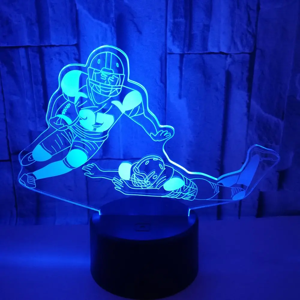 

3d Led Lamp Usb Visual Ice Hockey Player Nightlights 7 Colors Changing Touch Remote Control For Kids Gifts Home Desk Decor