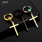Модные очаровательные серьги-кресты в стиле панк-рок для женщин и мужчин, высококачественные массивные серьги из нержавеющей стали в стиле хип-хоп, ювелирные изделия для ушей, 1 шт.