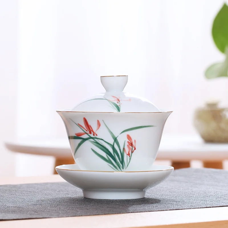 Новый год Ретро одиночный чай Tureen аксессуары Керамическая ручная роспись чашка