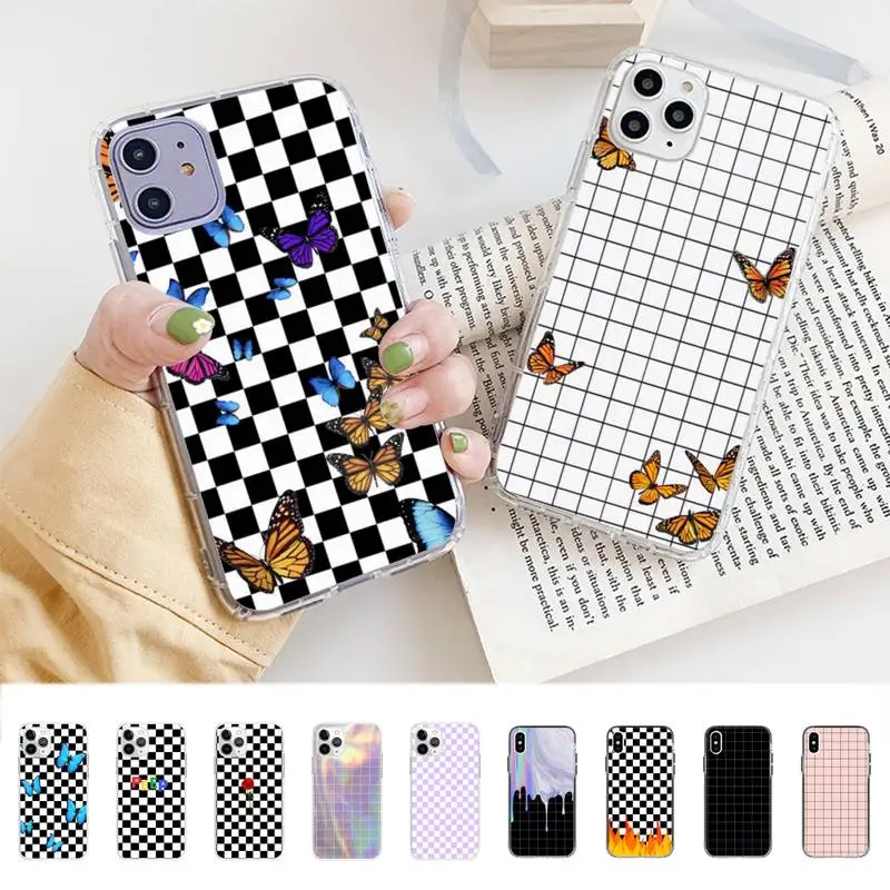 

Checkerboard Plaid Checked Checkered Phone Case for iphone 13 8 7 6 6S Plus X 5S SE 2020 XR 11 12 pro XS MAX