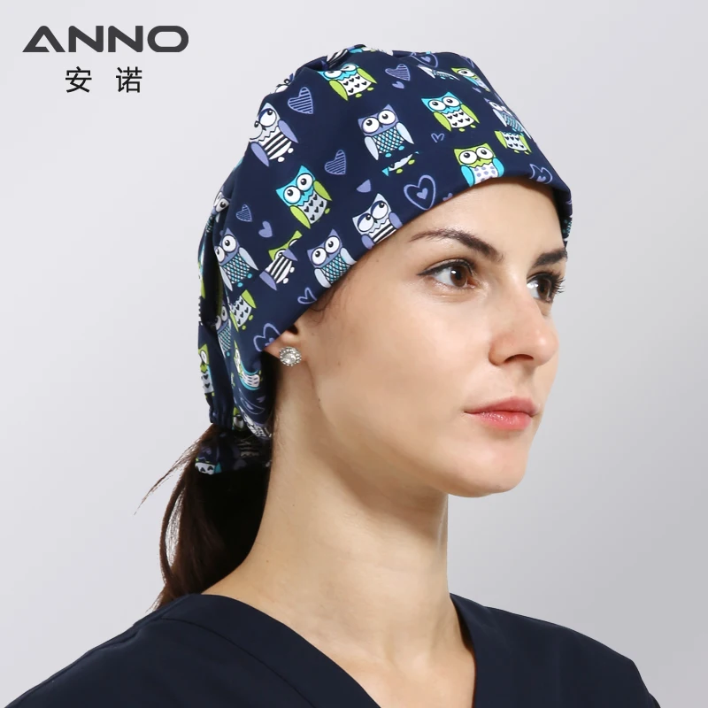 B-MaoTouYing-Cap ANNO Medical caps Red Cotton Short/Long Hair Surgical Surgeon's Surgery Hat Hospital Doctor Nurse Hat Men Scrub Hats With Mask - Цвет: B-MaoTouYing-Cap