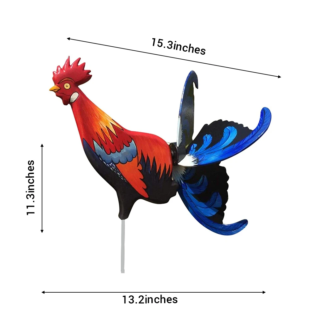 

Rooster Windmill Garden Farm Decor Rostalgie Hilde Ornament Animal Pottery Handcraft Spring Decorations Outdoor Backyard Statue