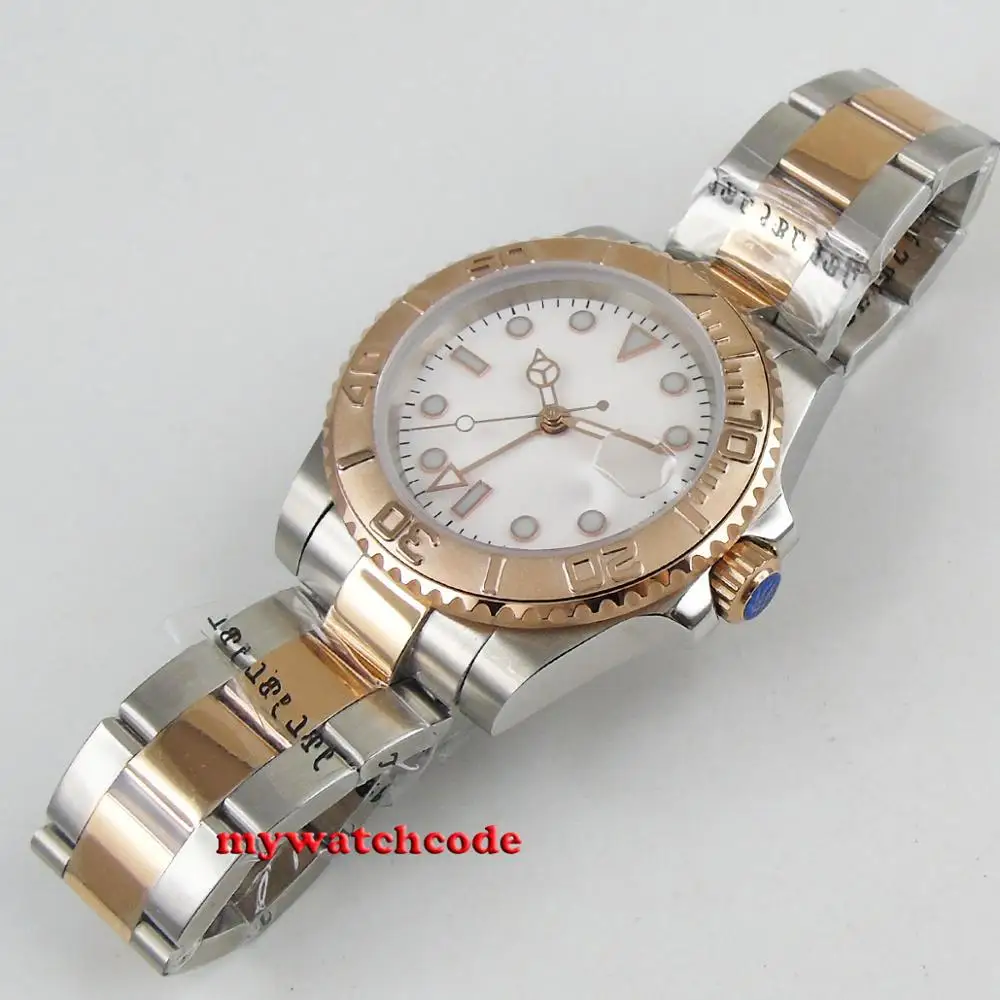 Мужские часы bliger с белым циферблатом и сапфировым стеклом 40 мм | Наручные