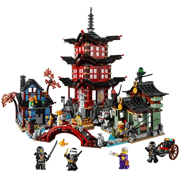 737 шт. Diy Ninja Temple of Airjitzu Ninjagoes Набор строительных блоков меньшего размера совместим