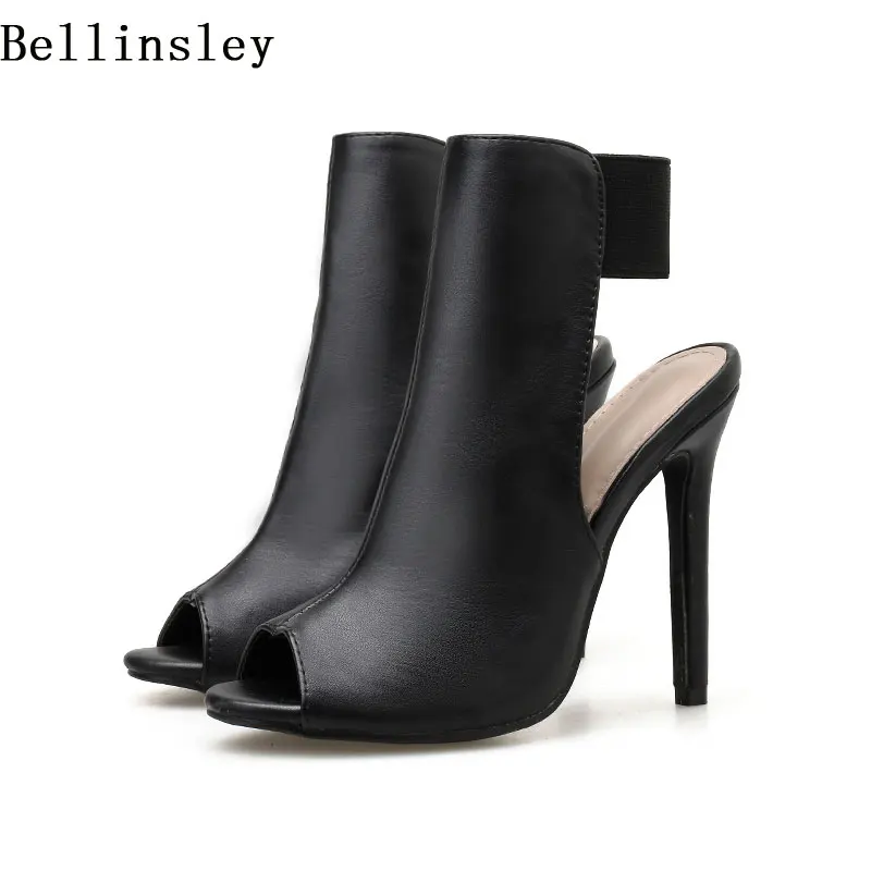 Большие размеры 35-42 Летние босоножки женские туфли-гладиаторы на тонком высоком