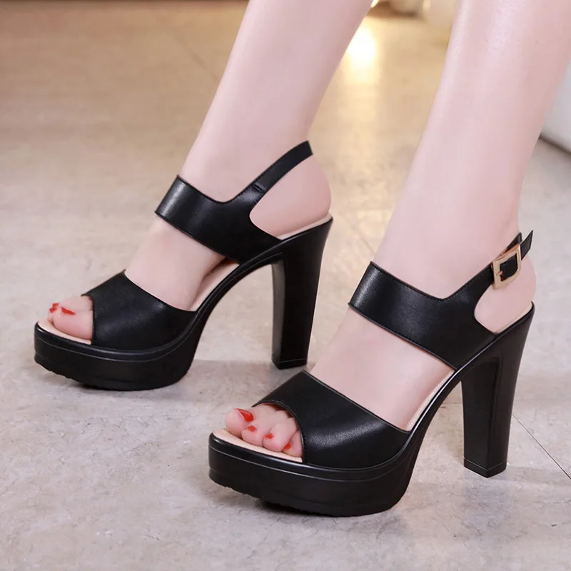 Женские босоножки на высоком каблуке летние сандалии платформе с ремешком