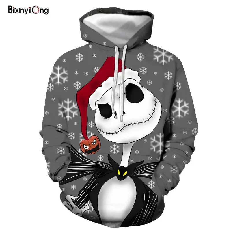 Новинка 2019 Мужская толстовка Кошмар перед Рождеством Джек Скеллингтон 3d