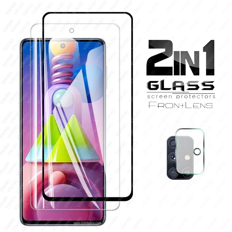 

Закаленное стекло 2 в 1 для Samsung Galaxy M51, Защитное стекло для камеры Samsung M51, Передняя защитная пленка M 51 6,7 дюйма