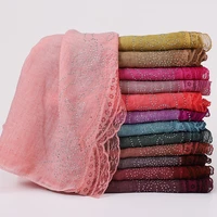 new lace hijabs hot drilling solider color shawls headband muslim scarvesscarf bubble heavy chiffon wrap 13 color for choose