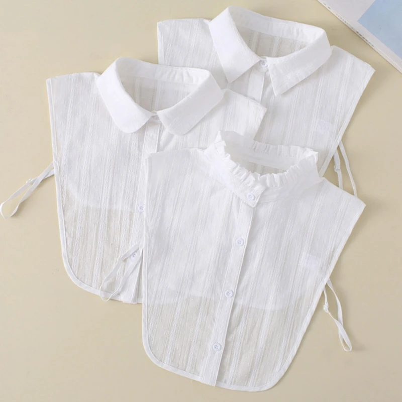 Женский жаккардовый свитер в полоску с ложным фальшивым воротником декоративная