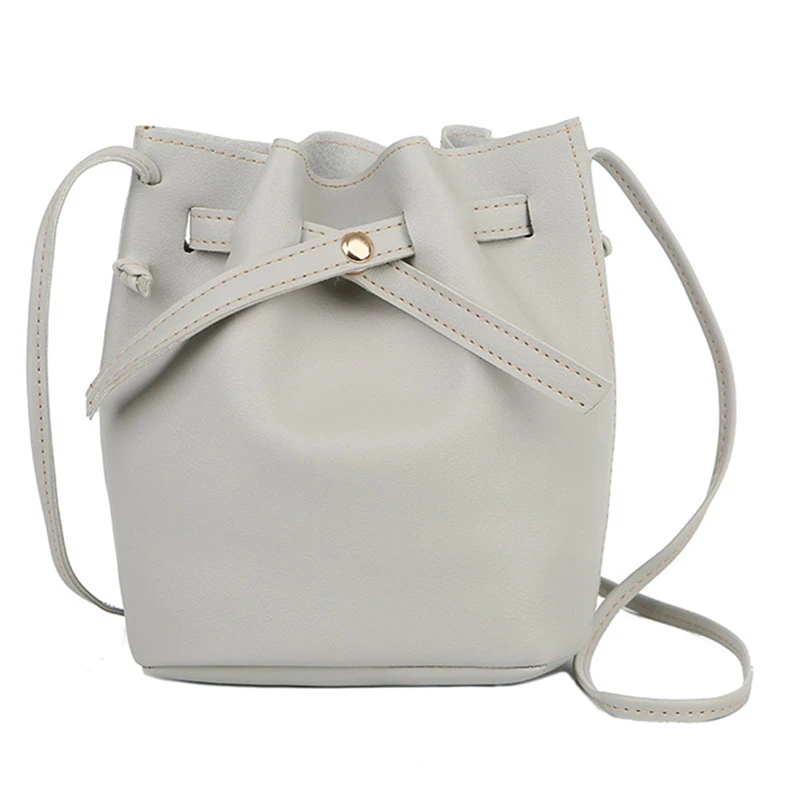 

Fashion Bucket Shoulder Bag Women Drawstring Crossbody Bag Female Messenger Bags Ladies Synthetic Leather Handbag