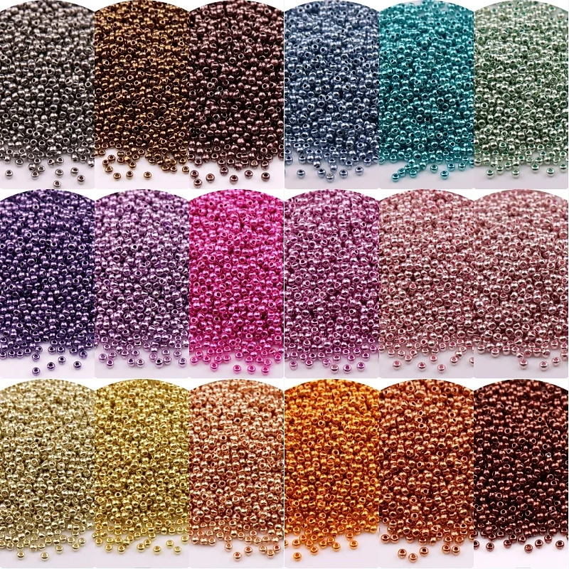 1000Pcs/Bag 2mm Electroplating Metallic Color Glass Seed Beads 11/0 Czech Round Spacer Bead For DIY Jewelry Making Sewing Craft | Дом и сад