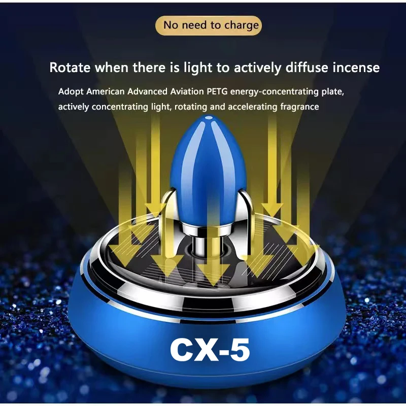 

New Solar Car Perfume Rocket Rotation Aromatherapy For MAZDA CX5 Car Personalized Creative Decorations